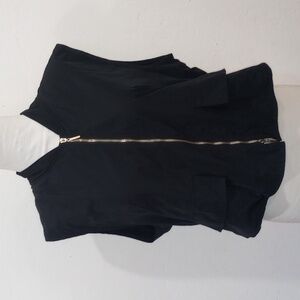 Sun Kim Toronto Front & Back Zip Black Utility Vest, Size XL